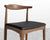 [New - openbox] Elbow Counter Stool - Microfiber Leather - Trento Jet Black - Walnut Stain [Local delivery only in Chicago] - The Return Company