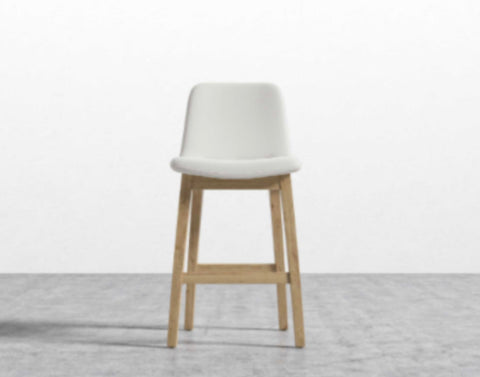 [Unused - openbox] Aubrey Counter Stool - Microfiber Leather - Trento Eggshell - Natural [Local delivery only in San Francisco] - The Return Company