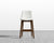 [Good] Aubrey Counter Stool - Microfiber Leather - Trento Eggshell - Walnut Stain [Local delivery only in Austin] - The Return Company