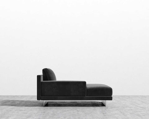 [Good] Dresden Left Chaise with Armrest - Vintage Velvet - Black [Local delivery only in Austin] - The Return Company