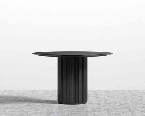 [Unused - openbox] Athena Round Dining Table - Ebony - 63" | 160cm - Black Marble [Local delivery only in Dallas] - The Return Company