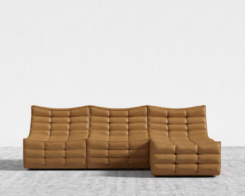 [Unused - openbox] Tanner Sectional Sofa - Microfiber Leather - Trento Morocco [Local delivery only in Seattle] - The Return Company