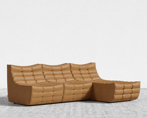 [Unused - openbox] Tanner Sectional Sofa - Microfiber Leather - Trento Morocco [Local delivery only in Seattle] - The Return Company