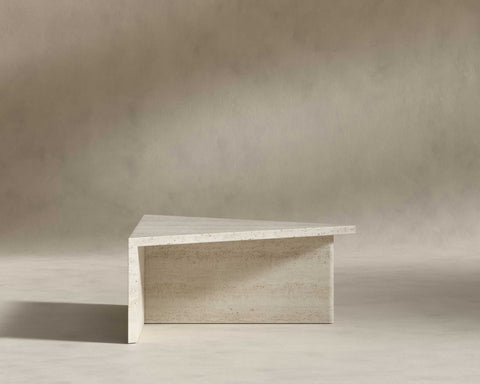 [Like New] Terra Coffee Table - Low (Black Label) - Surface - White Travertine [Local delivery only in New York/New Jersey] - The Return Company