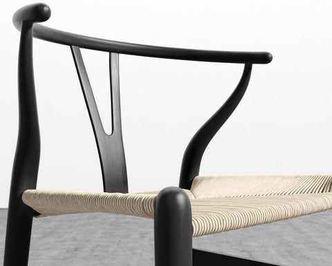 [Good] Wishbone Chair - Seat Color - Natural Seat Cord - Ebony [Local delivery only in Seattle] - The Return Company