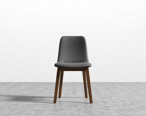 [Good] Aubrey Side Chair - PU Leather - Monaco Slate - Walnut Stain [Local delivery only in Seattle] - The Return Company