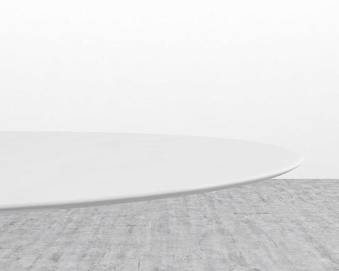 [Unused - openbox] Tulip Table Oval - Lacquer - 67" | 170cm - White Lacquer - White Base [Local delivery only in San Diego] - The Return Company