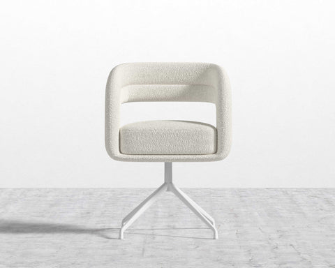 [Unused - openbox] Mia Dining Chair - White - Glides - Chatou Bouclé - Pearl [Local delivery only in New York/New Jersey] 🏡 - The Return Company