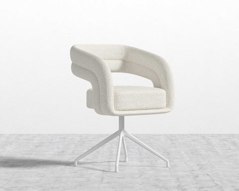 [Unused - openbox] Mia Dining Chair - White - Glides - Chatou Bouclé - Pearl [Local delivery only in New York/New Jersey] 🏡 - The Return Company
