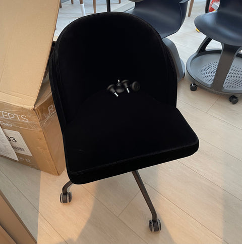 [New] Angelo Office Chair - Black - Casters - Vintage Velvet - Black [Local delivery only in Los Angeles] - The Return Company