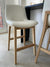 [Good] Aubrey Counter Stool - PU Leather - Monaco White - Natural [Local delivery only in Houston] - The Return Company