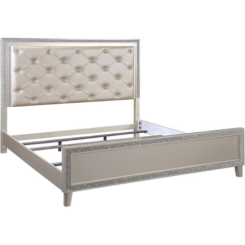 [Like New] Acme Furniture Sliverfluff California King Bed in Champagne [Local delivery only in San Francisco] 🏡 - The Return Company