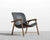 [New - openbox] Aubrey Lounge Chair - Chair - Microfiber Leather - Trento Jet Black - Walnut Stain [Local delivery only in New York/New Jersey] - The Return Company