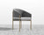 [New - openbox] Solana Dining Chair - Plush Velvet - Glacier Grey 2022 - Antique Brushed Brass  [Local delivery only in Chicago] - The Return Company