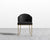 [New - openbox] Angelo Dining Chair - Brass - Angelo - PU Leather - Monaco Black [Local delivery only in Tampa] - The Return Company
