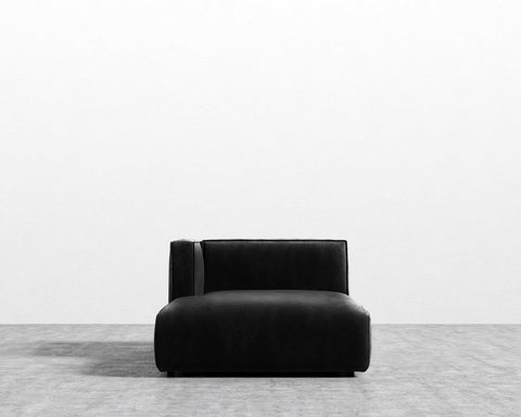 [New] Arya Left Arm Chaise - Vintage Velvet - Black [Local delivery only in Austin] - The Return Company