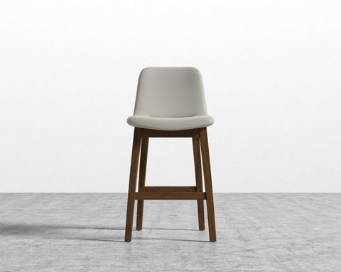 [Unused - openbox] Aubrey Counter Stool - Microfiber Leather - Trento Taupe - Walnut Stain [Local delivery only in Dallas] - The Return Company