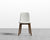 [Like New] Aubrey Side Chair - Microfiber Leather - Trento Eggshell - Walnut Stain [Local delivery only in New York/New Jersey] - The Return Company