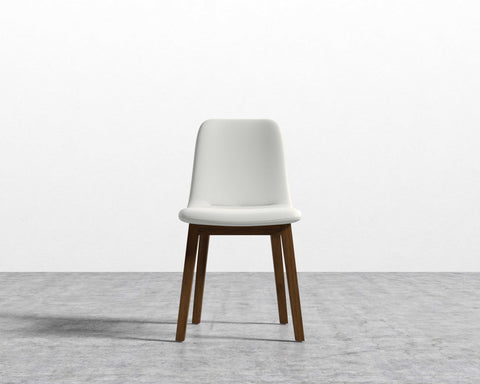 [Good] Aubrey Side Chair - Microfiber Leather - Trento Eggshell - Walnut Stain [Local delivery only in Seattle] - The Return Company