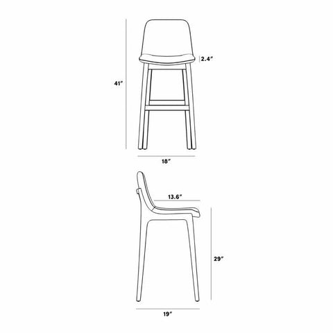 [New] Aubrey Barstool- Pearl-Walnut Stain [Local delivery only in Dallas] - The Return Company