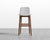 [New - openbox] Aubrey Barstool - Microfiber Leather - Trento Eggshell - Walnut Stain [Local delivery only in Los Angeles] - The Return Company