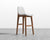 [New] Aubrey Barstool - Microfiber Leather - Trento Eggshell - Walnut Stain [Local delivery only in Los Angeles] - The Return Company