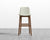 [New - openbox] Aubrey Barstool - PU Leather - Monaco Cream - Walnut Stain [Local delivery only in Dallas] 🏡 - The Return Company
