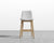 [New] Aubrey Counter Stool - PU Leather - Monaco White - Natural [Local delivery only in New York/New Jersey] - The Return Company