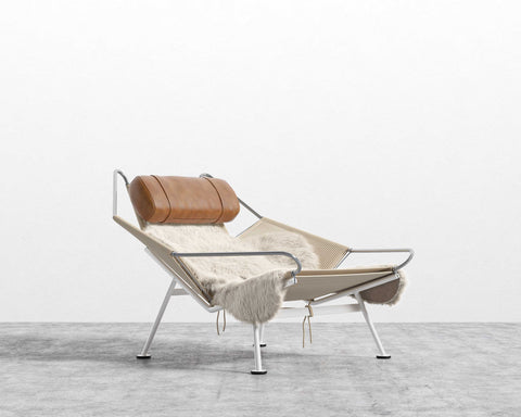 [#N/A] Flag Halyard Chair - White - Microfiber Leather - Trento Morocco [Local delivery only in Dallas] - The Return Company
