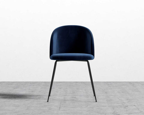 [Unused - openbox] Iris Chair - Black - Iris - Plush Velvet - Cobalt [Local delivery only in Dallas] - The Return Company