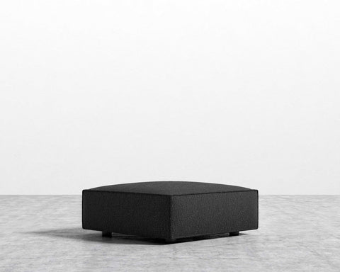 [Like New] Porter Ottoman - Black Feet - Chatou Boucl¨¦?? - Caviar [Local delivery only in Miami] - The Return Company