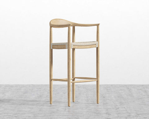 [Like New] Round Barstool - Woven - Seat Color - Natural Seat Cord [Local delivery only in Chicago] - The Return Company