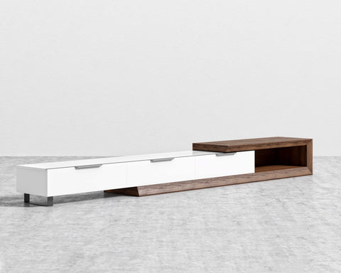 [Good] Winston Media Console - Walnut Veneer - White Lacquer [Local delivery only in Seattle] - The Return Company