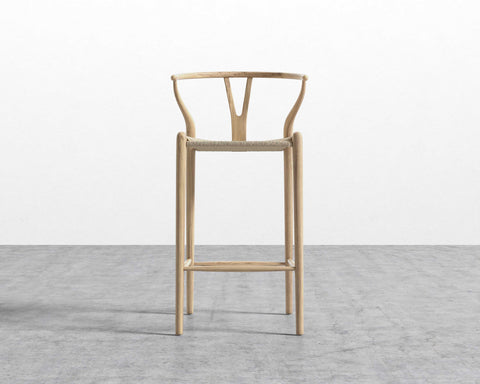 [New - openbox] Wishbone Barstool - Seat Color - Natural Seat Cord - Natural [Local delivery only in Seattle] - The Return Company