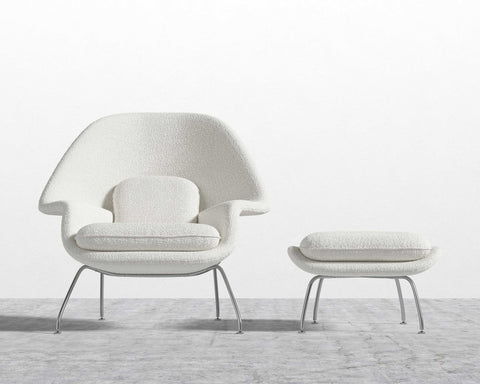 [Unused - openbox] Womb Chair and Ottoman - Chatou Bouclé - Pearl [Local delivery only in Miami] - The Return Company