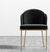 [New-openbox] Angelo Dining Chair - Brass - Angelo - PU Leather - Monaco Black [Local delivery only in Chicago] - The Return Company